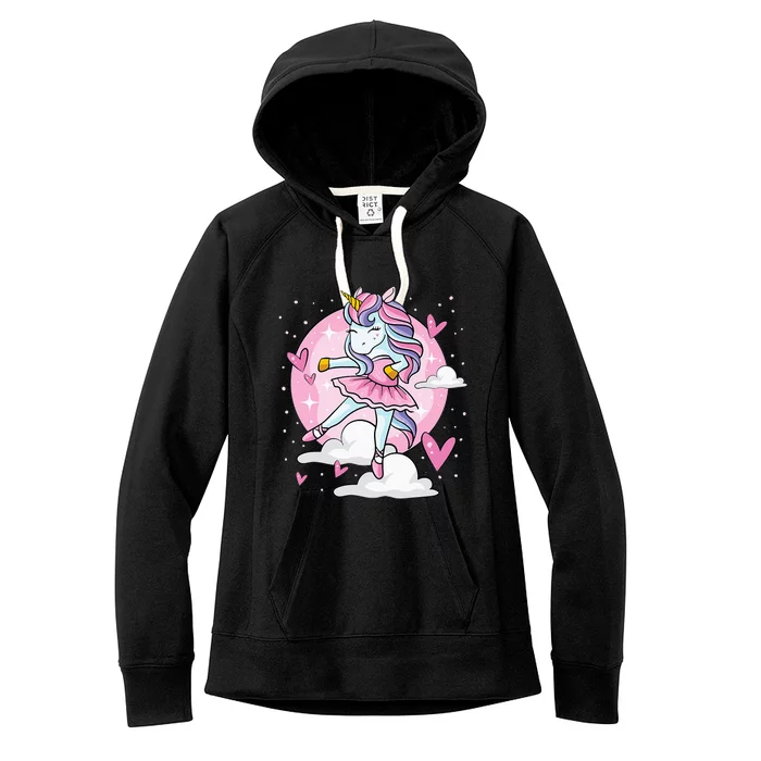 Ballet Unicorn Ballerina Cute Dance N Girl Women's Fleece Hoodie