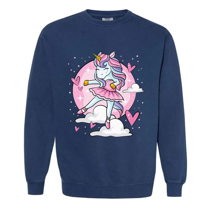 Ballet Unicorn Ballerina Cute Dance N Girl Garment-Dyed Sweatshirt