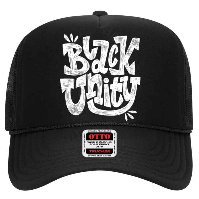 Black Unity High Crown Mesh Trucker Hat