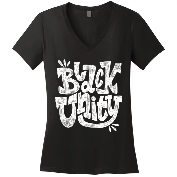 Black Unity Women's V-Neck T-Shirt