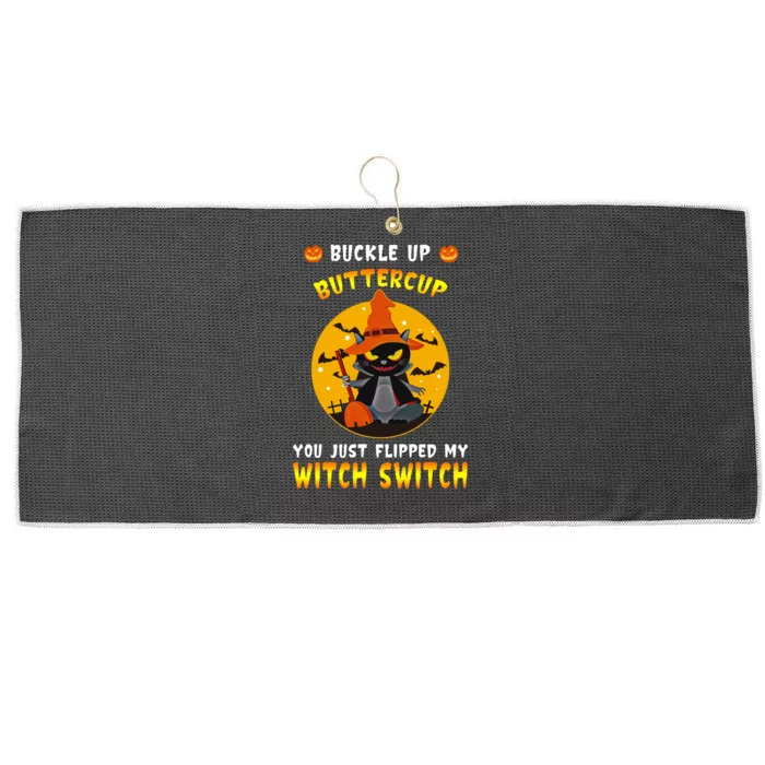 Buckle Up Buttercup You Just Flipped My Switch Large Microfiber Waffle Golf Towel