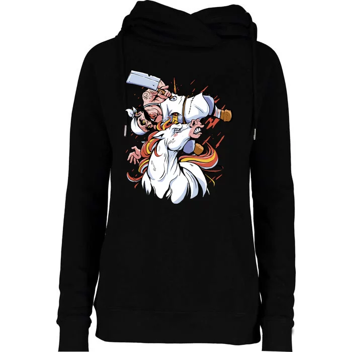 Butcher Unicorn Womens Funnel Neck Pullover Hood