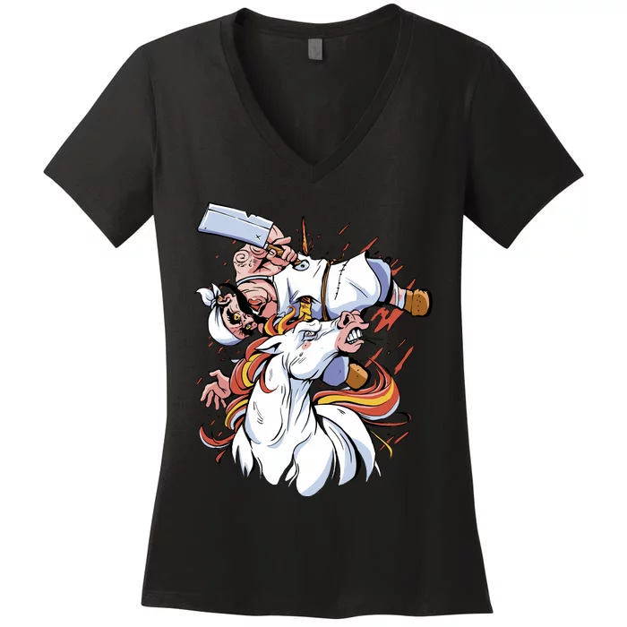 Butcher Unicorn Women's V-Neck T-Shirt