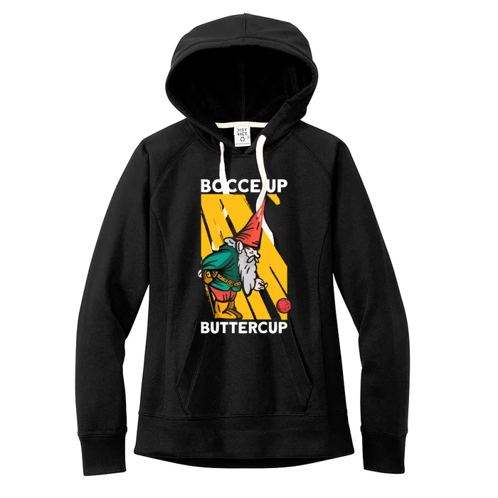 Bocce Up Buttercup Bocce Ball Christmas Gift Women's Fleece Hoodie