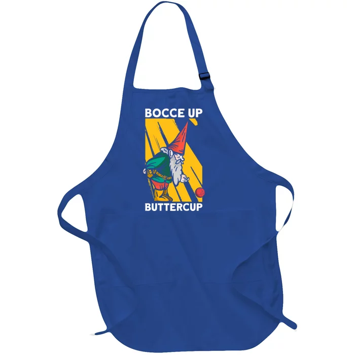 Bocce Up Buttercup Bocce Ball Christmas Gift Full-Length Apron With Pocket