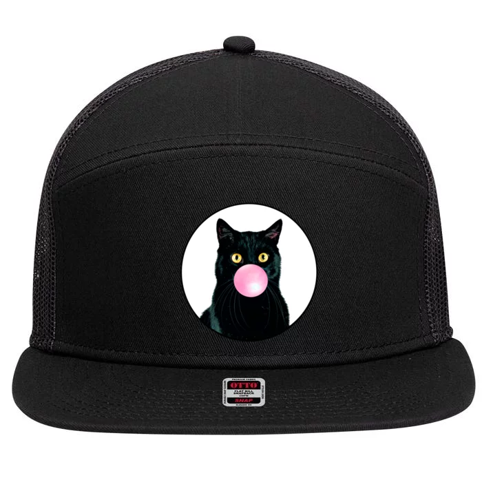 Bubble Cat 7 Panel Mesh Trucker Snapback Hat