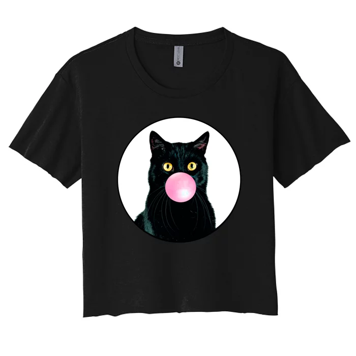 Bubble Cat Women's Crop Top Tee