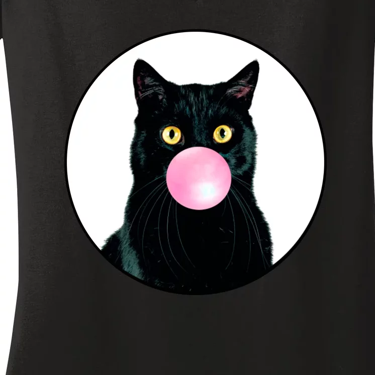 Bubble Cat Women's V-Neck T-Shirt