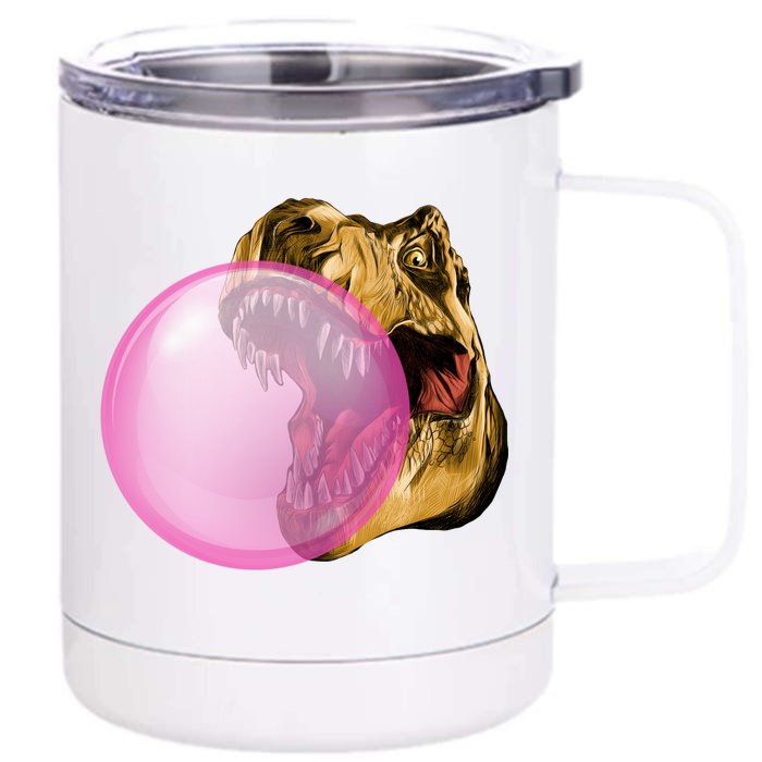 Bubble Gum T-Rex Front & Back 12oz Stainless Steel Tumbler Cup