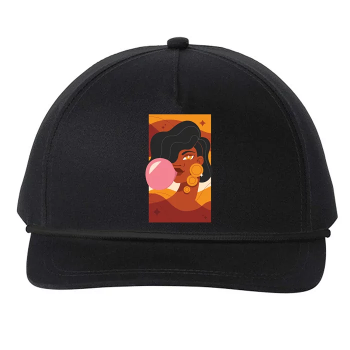 Bubblegum Girl Snapback Five-Panel Rope Hat