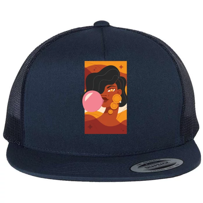 Bubblegum Girl Flat Bill Trucker Hat