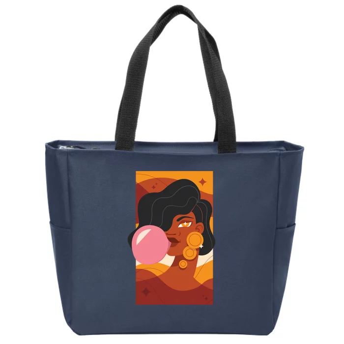 Bubblegum Girl Zip Tote Bag