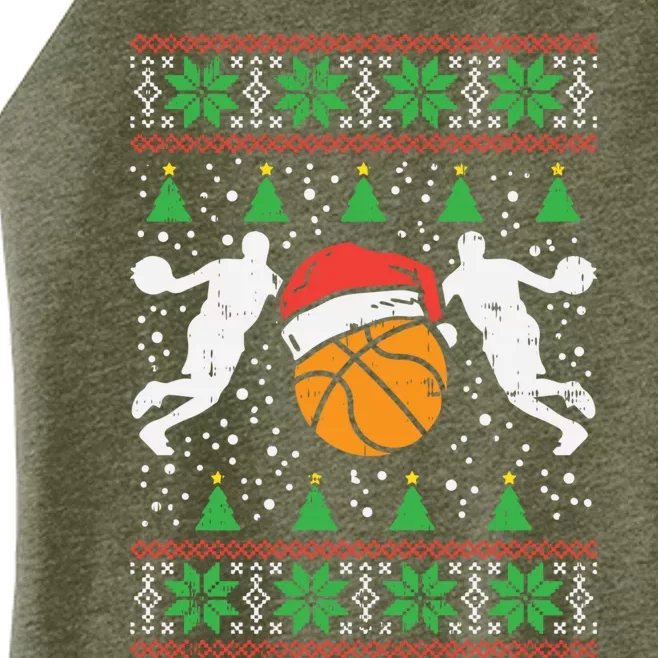 Basketball Ugly Christmas Sweater Sport Coach Player Gift Women’s Perfect Tri Rocker Tank