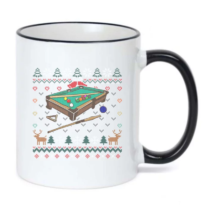 Billiards Ugly Christmas Sweater Ball Sports Player Gift Black Color Changing Mug