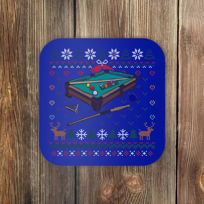 Billiards Ugly Christmas Sweater Ball Sports Player Gift Coaster