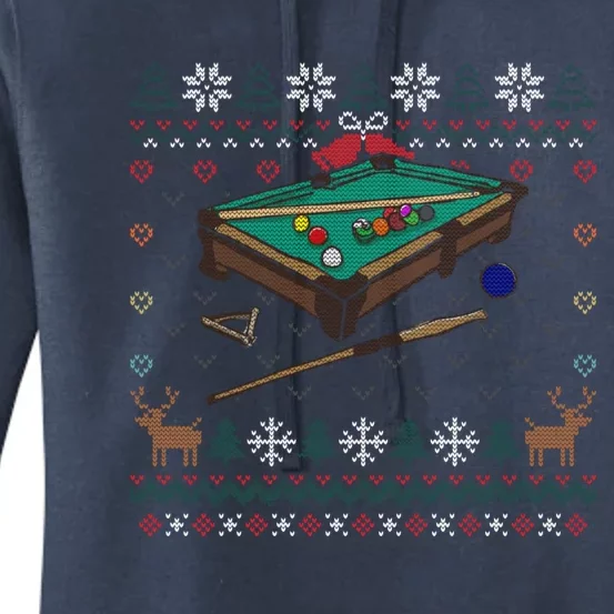 Billiards Ugly Christmas Sweater Ball Sports Player Gift Women's Pullover Hoodie