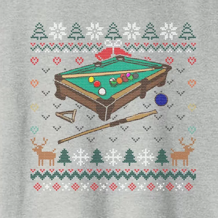 Billiards Ugly Christmas Sweater Ball Sports Player Gift Women's Crop Top Tee