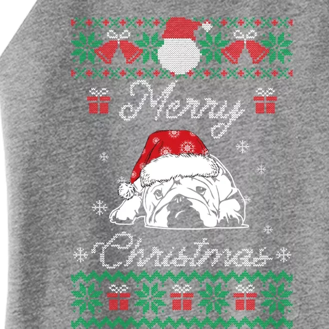 Bulldog Ugly Christmas Sweater Gift English Bulldog Lover Gift Women’s Perfect Tri Rocker Tank