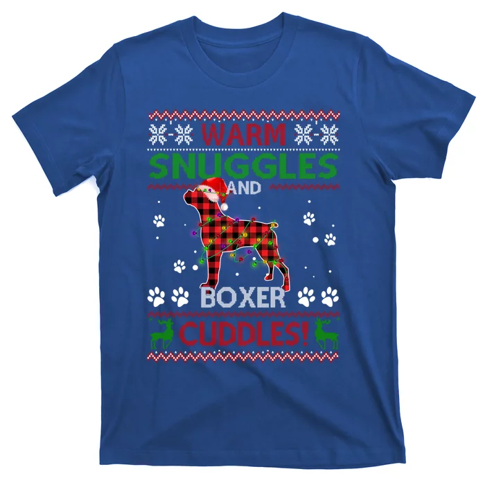 Boxer Ugly Christmas Sweater Christmas Pajama Dog Lover Gift T-Shirt