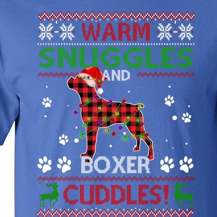 Boxer Ugly Christmas Sweater Christmas Pajama Dog Lover Gift Tall T-Shirt