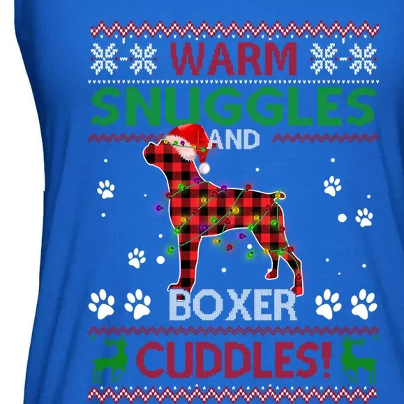 Boxer Ugly Christmas Sweater Christmas Pajama Dog Lover Gift Ladies Essential Flowy Tank