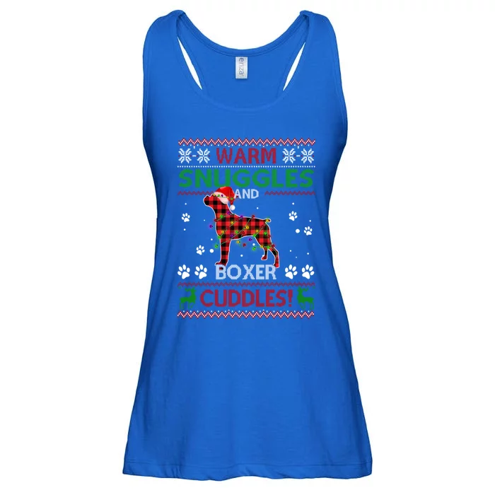 Boxer Ugly Christmas Sweater Christmas Pajama Dog Lover Gift Ladies Essential Flowy Tank