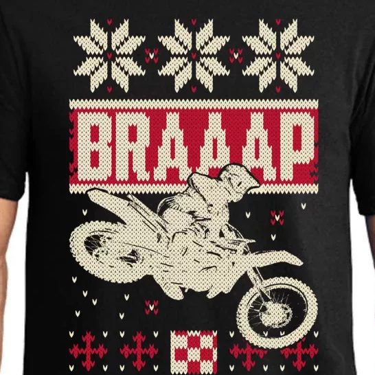 Braaap Ugly Christmas Funny Motocross Dirt Bike Gift Pajama Set