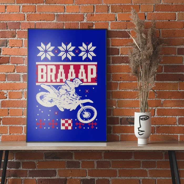 Braaap Ugly Christmas Funny Motocross Dirt Bike Gift Poster