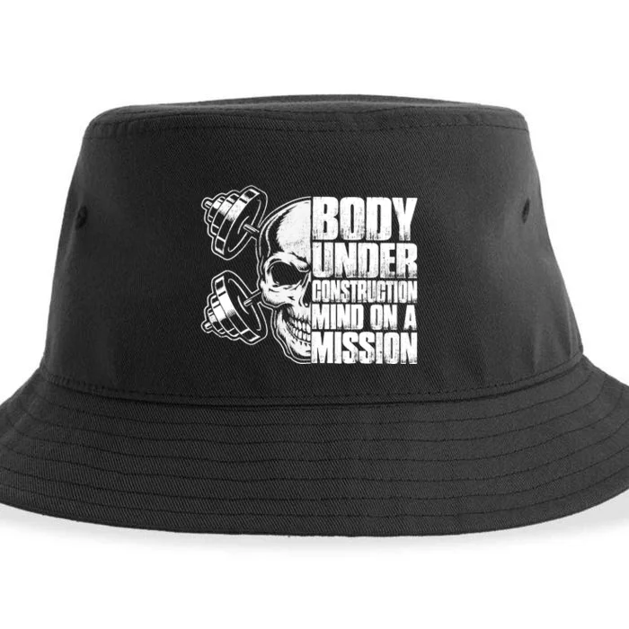 Body Under Construction Mind On A Mission Fitness Lovers Sustainable Bucket Hat