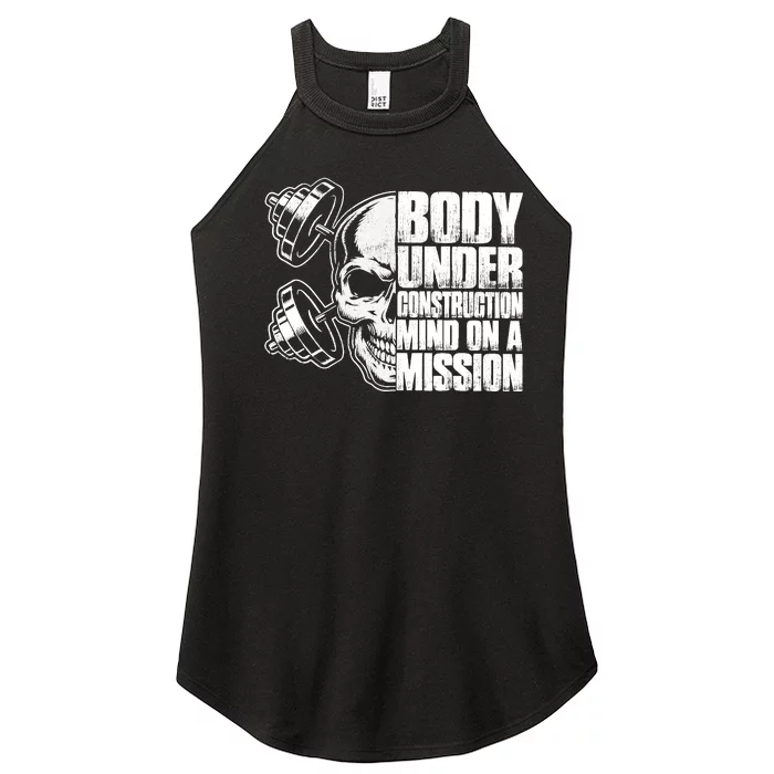 Body Under Construction Mind On A Mission Fitness Lovers Women’s Perfect Tri Rocker Tank