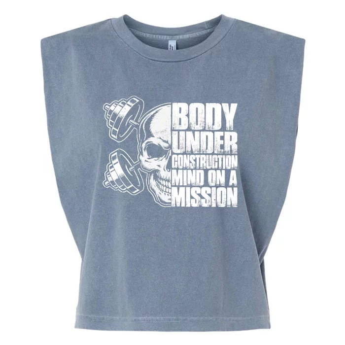 Body Under Construction Mind On A Mission Fitness Lovers Garment-Dyed Women's Muscle Tee