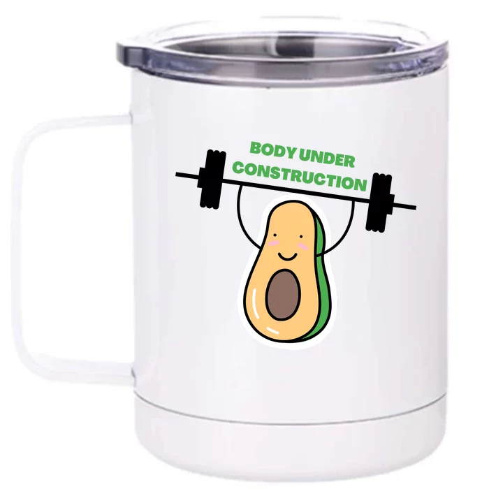 Body Under Construction Funny Motivational Workout Gym Lover Front & Back 12oz Stainless Steel Tumbler Cup