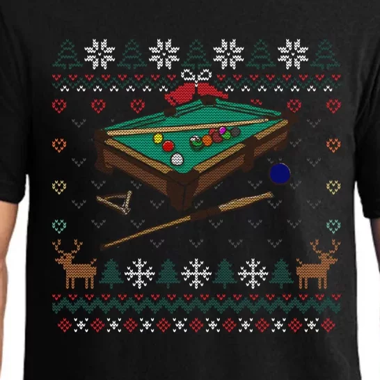 Billiards Ugly Christmas Sweater Ball Sports Player Gift Pajama Set