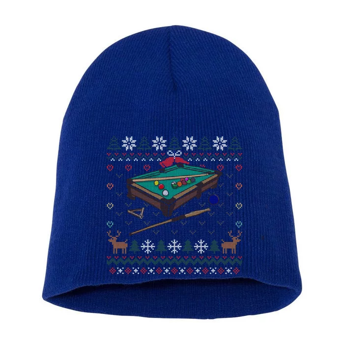 Billiards Ugly Christmas Sweater Ball Sports Player Gift Short Acrylic Beanie