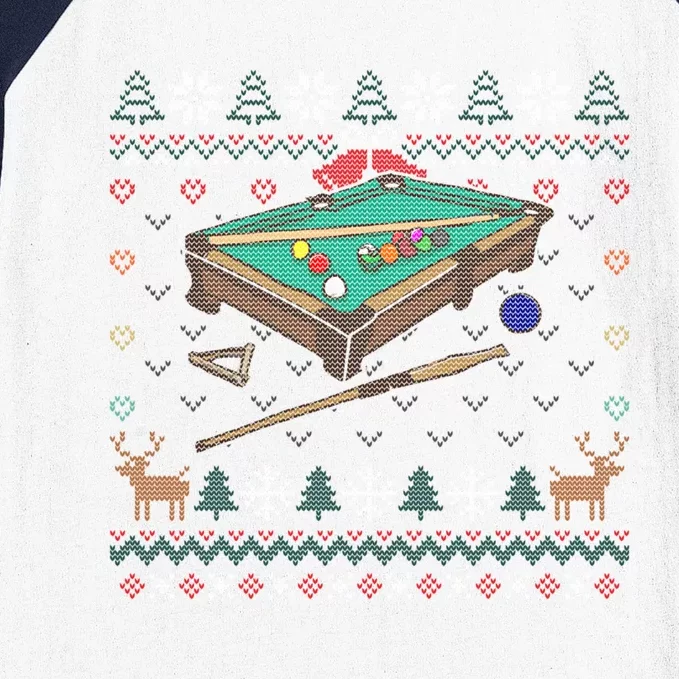 Billiards Ugly Christmas Sweater Ball Sports Player Gift Baseball Sleeve Shirt