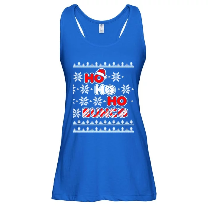 Bunco Ugly Christmas Ho Ho Ho Santa Hat Dice Gift Ladies Essential Flowy Tank