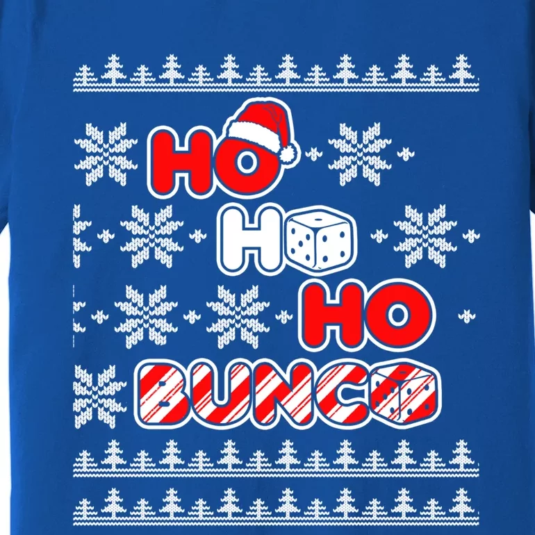 Bunco Ugly Christmas Ho Ho Ho Santa Hat Dice Gift Premium T-Shirt