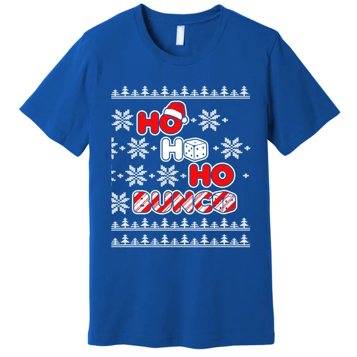 Bunco Ugly Christmas Ho Ho Ho Santa Hat Dice Gift Premium T-Shirt