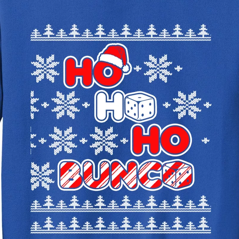 Bunco Ugly Christmas Ho Ho Ho Santa Hat Dice Gift Tall Sweatshirt