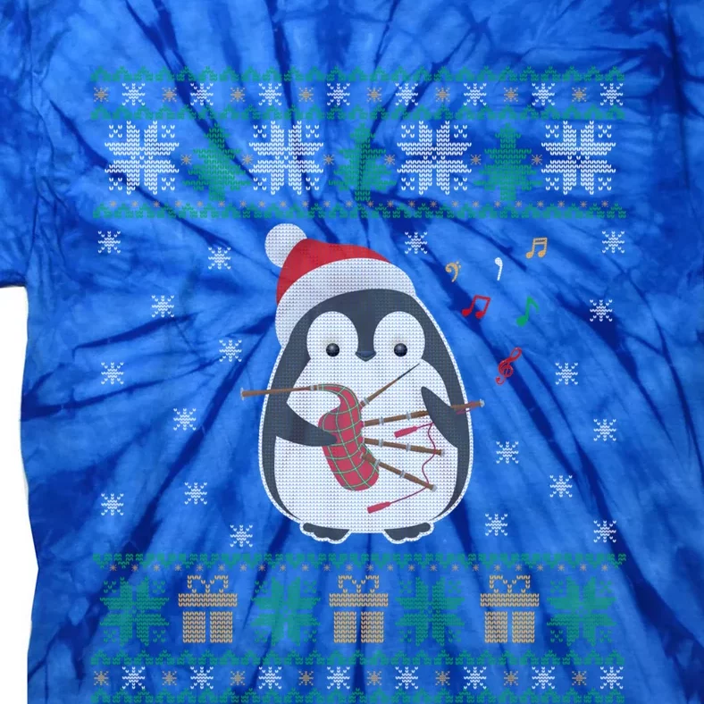 Bagpipes Ugly Christmas Sweater Penguin Xmas Family Matching Cute Gift Tie-Dye T-Shirt