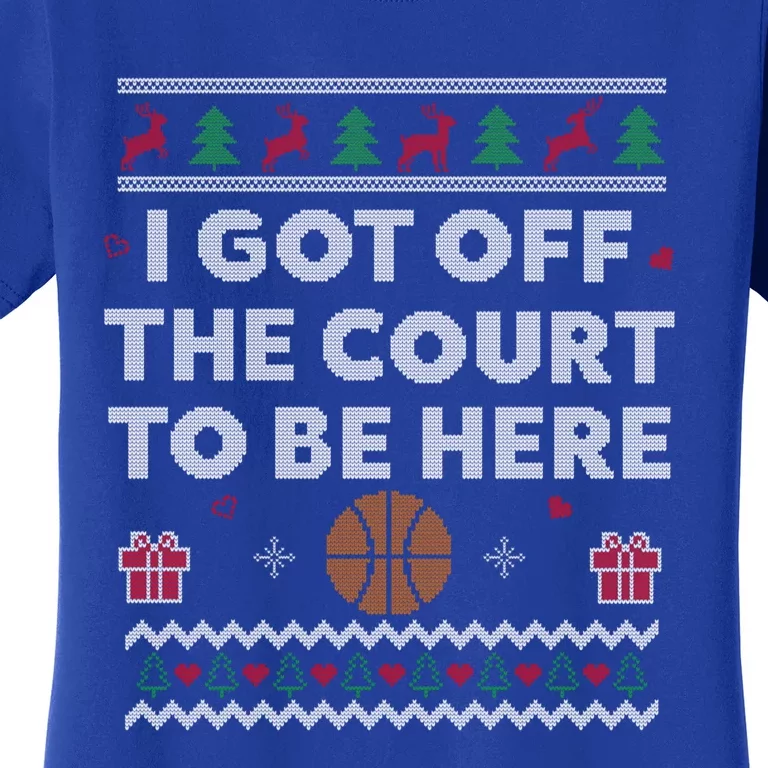 Basketball Ugly Christmas Funny Basketball Xmas Gift Women's T-Shirt