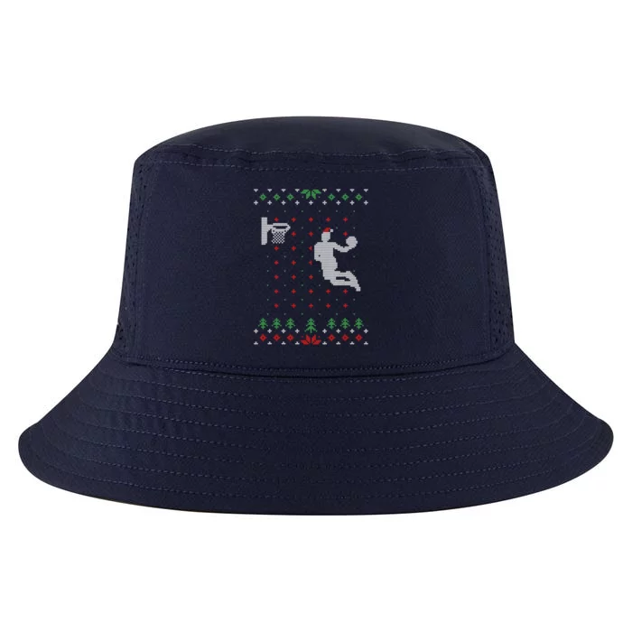 Basketball Ugly Christmas Sweater Xmas Funny Santa Dunking Cute Gift Cool Comfort Performance Bucket Hat