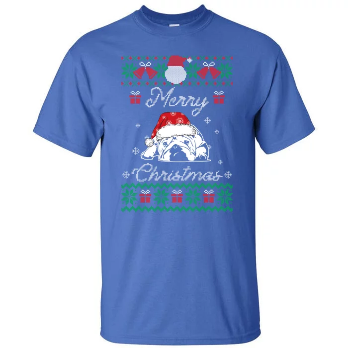 Bulldog Ugly Christmas Sweater Gift English Bulldog Lover Cute Gift Tall T-Shirt