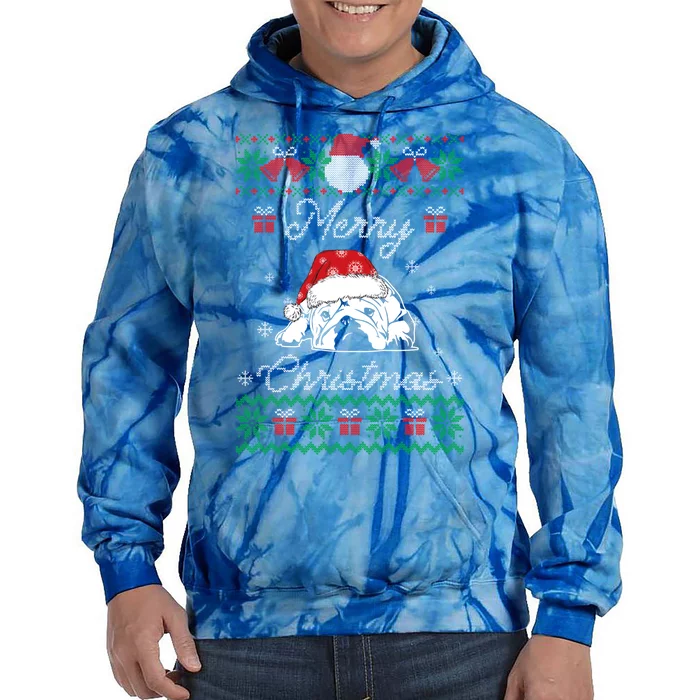 Bulldog Ugly Christmas Sweater Gift English Bulldog Lover Cute Gift Tie Dye Hoodie