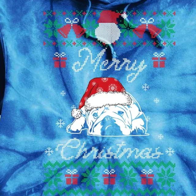 Bulldog Ugly Christmas Sweater Gift English Bulldog Lover Cute Gift Tie Dye Hoodie