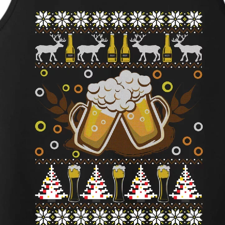 Beer Ugly Christmas Ing Funny Happy Holiday Xmas Gift Meaningful Gift Performance Tank