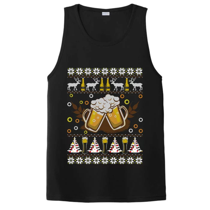 Beer Ugly Christmas Ing Funny Happy Holiday Xmas Gift Meaningful Gift Performance Tank