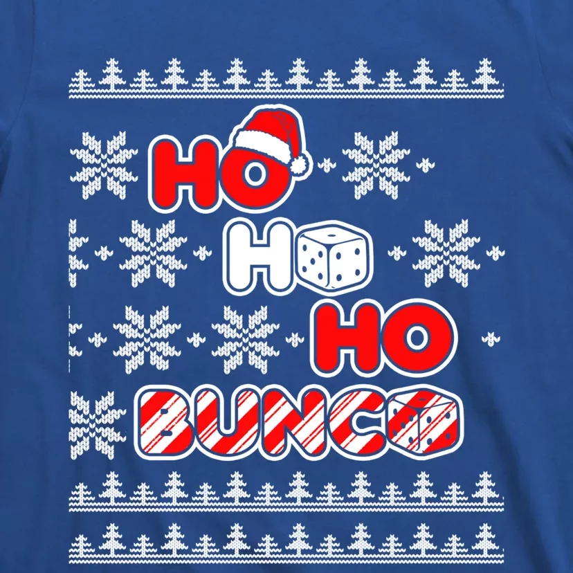 Bunco Ugly Christmas Ho Ho Ho Santa Hat Dice Gift T-Shirt