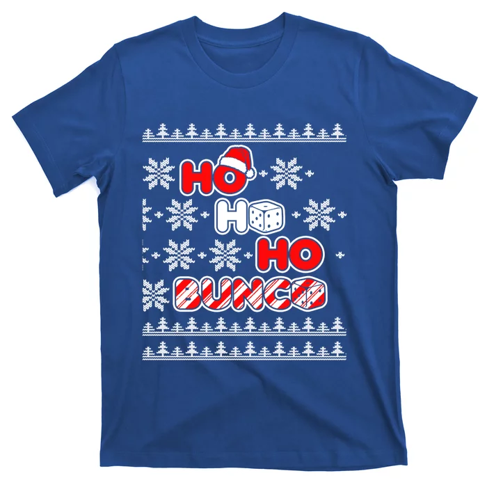 Bunco Ugly Christmas Ho Ho Ho Santa Hat Dice Gift T-Shirt