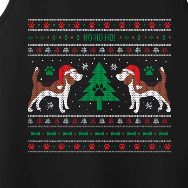 Beagle Ugly Christmas Sweater Gift Performance Tank